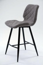 Стул полубарный Даймонд (Diamond) ткань, светло-серый, фото