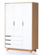 Шкаф Manhattan 1200 бело-буковый с ящиками, фото