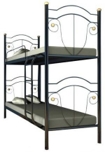 Ліжко Діана двох'ярусна 0.8 Чорний оксамит / чорний, фото