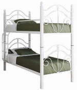 Ліжко Діана двох'ярусна на дерев'яних ногах 0.9 бежевий / білий оксамит / білий /коричневий / чорне золото, фото