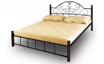 Ліжко Анжеліка 1.8 бежевий / білий оксамит / білий / чорна мідь / коричневий / чорне золото, фото