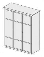 Шафа 3-дверна з 2 відділень: одинарного з 4 полицями та підвійного з полицею та штангою ФР130, фото