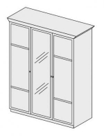 Шафа 3-дверна з дзеркалом з 2 відділень: одинарного з 4 полицями ті підвійного з полицею та штангою ФР130З, фото