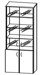 Шафа для документів, комбінований зі склом 4 / 236а (ДСП 18 мм), фото
