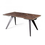 Стол Кин Дарк Емперадор (KEEN DARK EMPERADOR), коричневая керамика, черные ноги, фото