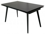 Х'юго (HUGO) LOFTY BLACK, Стіл, чорна кераміка, чорні металеві ніжки, фото