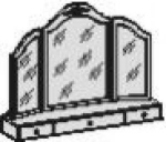 Дзеркало на туалетний стіл з 3 шухлядами РВ430, фото