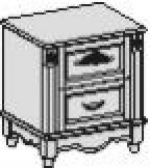 Приліжкова тумба з 2 шухлядами РВ200, фото