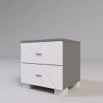 Тумба прикроватная Х-04 белый мат_серый, фото