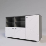 Тумба большая Х-19 белый мат_серый, фото