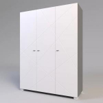 Шкаф 3-х дверный Х-27 белый мат_серый, фото