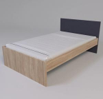 Ліжко без ламелів (120*200) Х-12 графіт_дуб славонія, фото