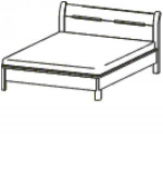 кровать с глухим  изголовьем 2016 с ламелями, фото