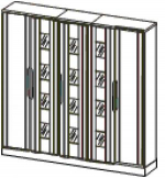 шкаф гардеробный 5-ти дверный (2 фасада шпонированные и 3 со стеклом), фото