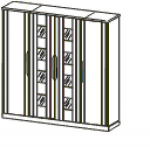 шкаф гардеробный 4-х дверный (2 фасада шпонированные и 2 со стеклом), фото