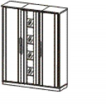 шкаф гардеробный 3-х дверный (2 фасада шпонированные и 1 со стеклом), фото