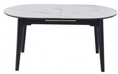 Стіл TM-126 білий мармур + чорний, Vetro, фото